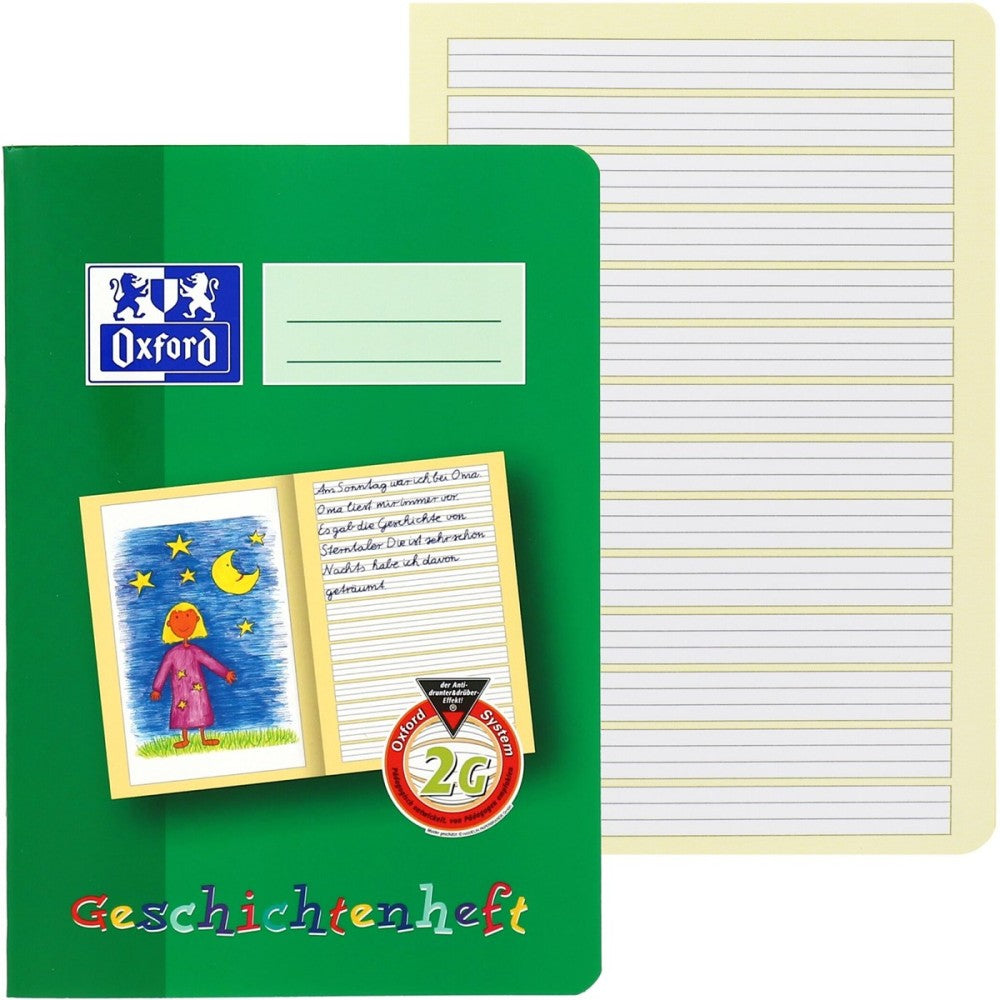 Oxford Geschichtenheft / A5 / 16 Blatt / Lineatur 2G / liniert