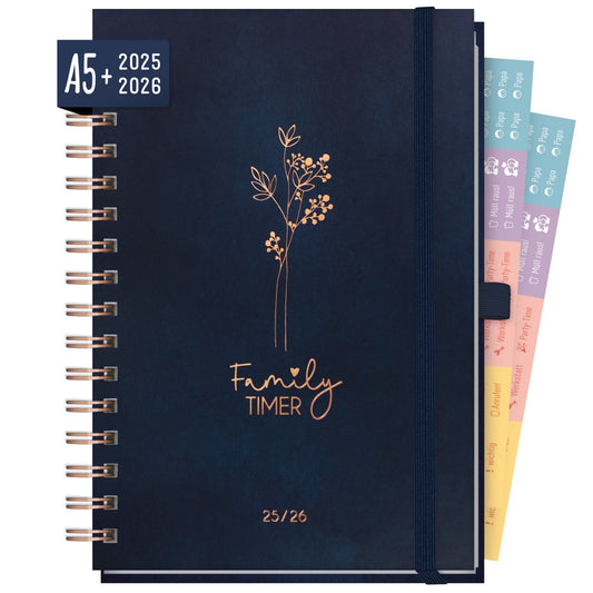 Family-Timer 2025/2026 Deluxe / 18 Monate / Cute Flower / Häfft-Verlag