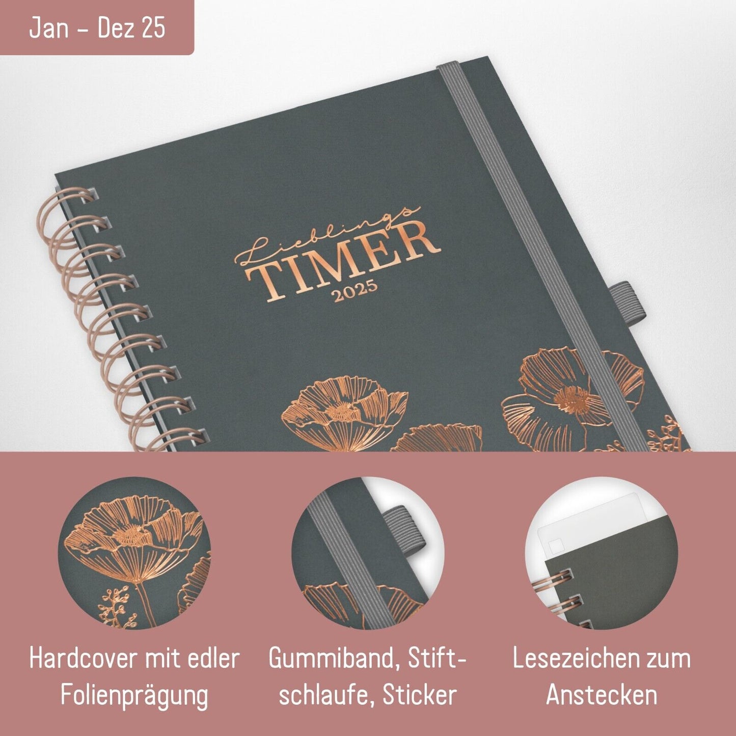 Lieblings-Timer Deluxe 2025 / Poppy / Häfft-Verlag