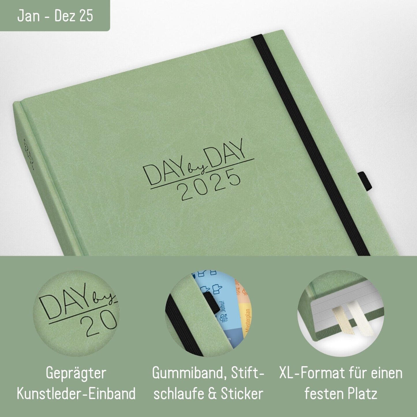 Organizer Maxi 2025 / A4+ / Salbei / Häfft-Verlag