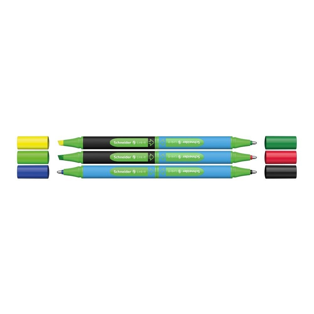 Schneider Link-it - Office-Set - 4 Kugelschreiber + 2 Textmarker