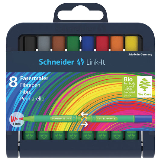 Schneider Link-IT Fasermaler Box mit 8 Farben