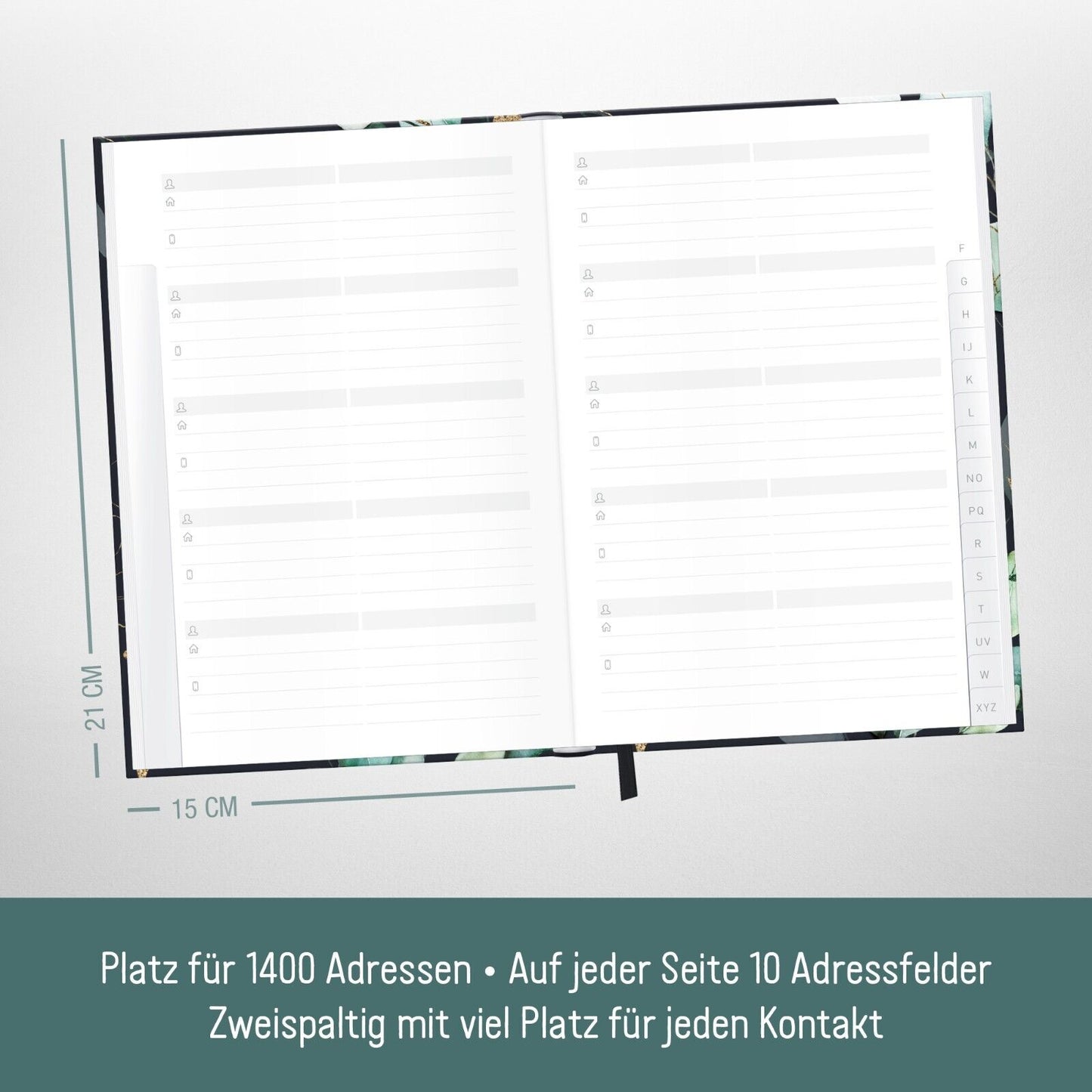 paper&you Adressbuch A5 / Mondscheinblüten / vom Häfft-Verlag