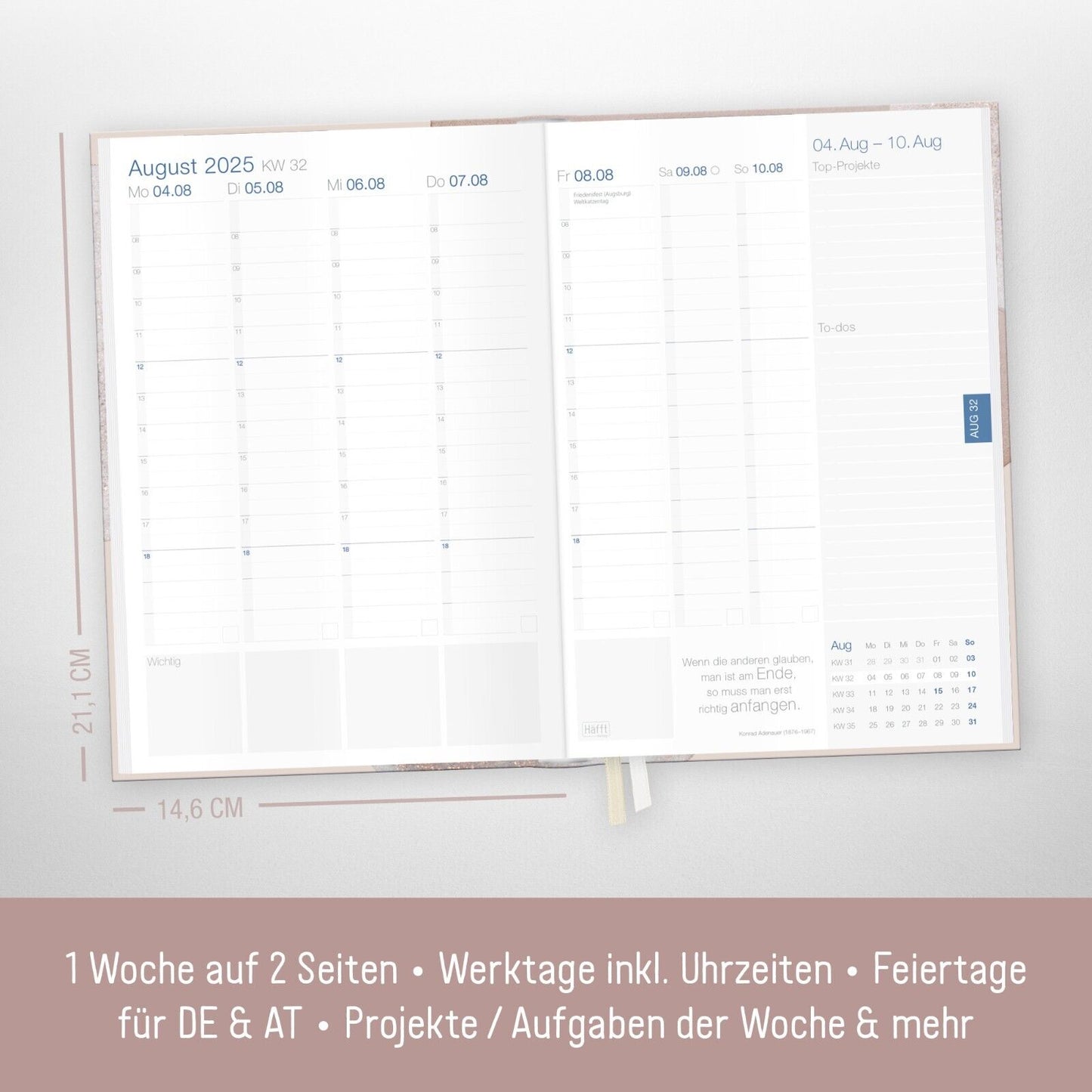 Business-Timer 2025 / 12 Monate / Soft Beige / Häfft-Verlag