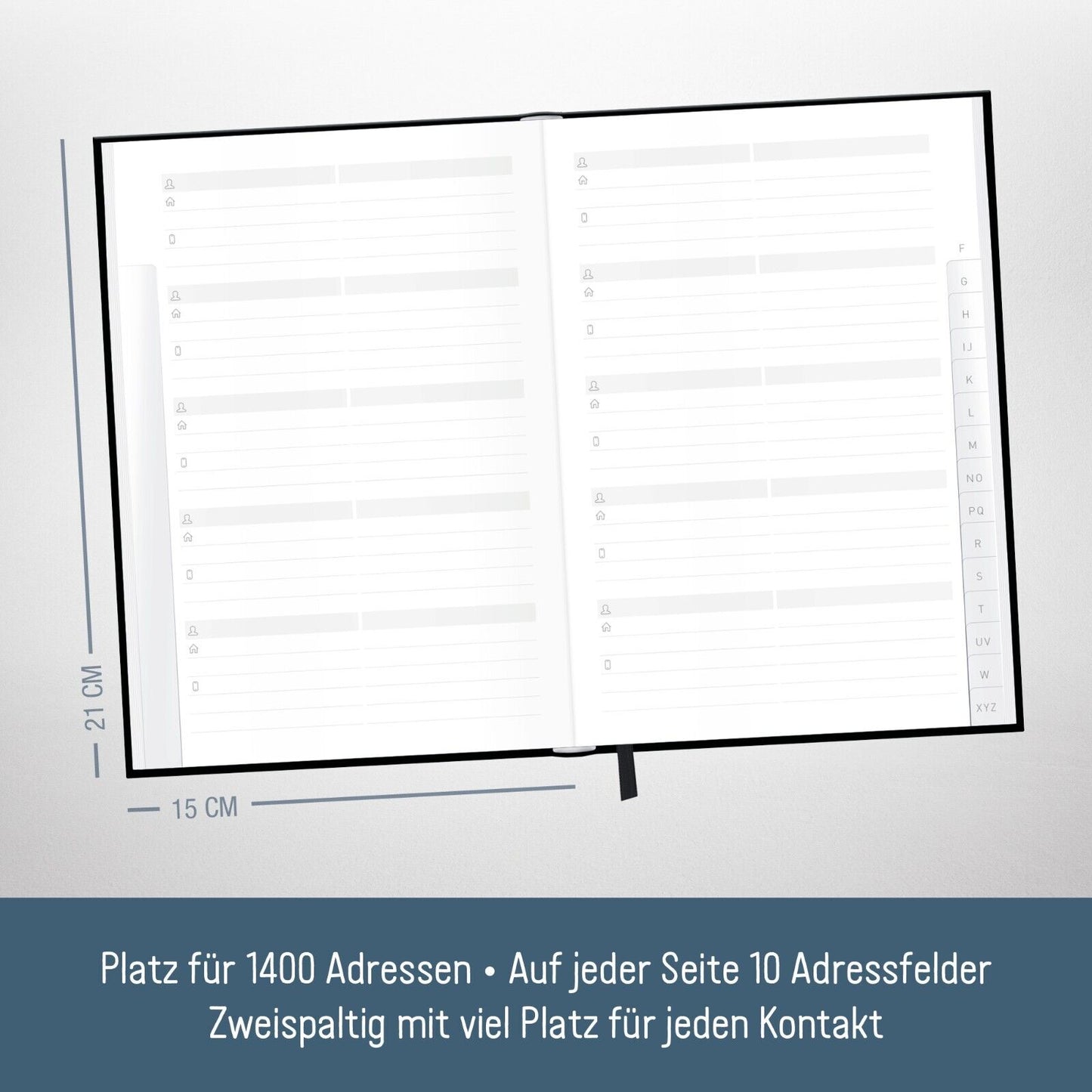 paper&you Adressbuch / A5 / Black Edition / vom Häfft-Verlag