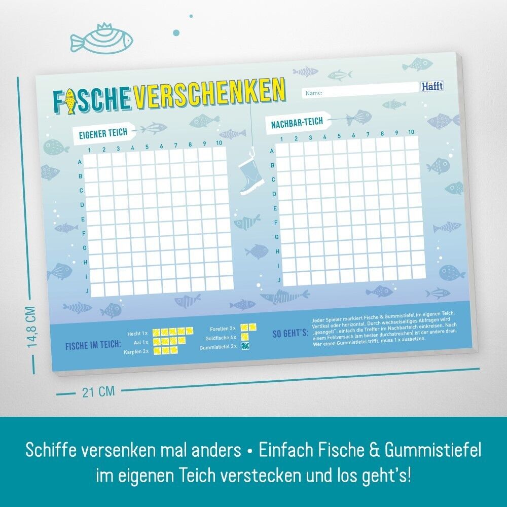 paper&you Spieleblock A5 / Fische Verschenken / vom Häfft-Verlag