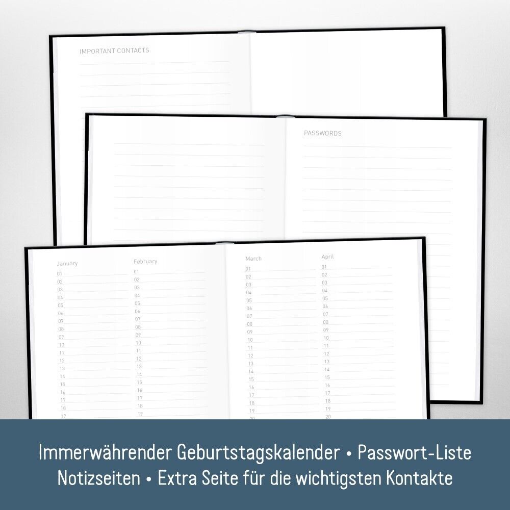 Adressbuch / A6+ / Black Edition / Häfft-Verlag