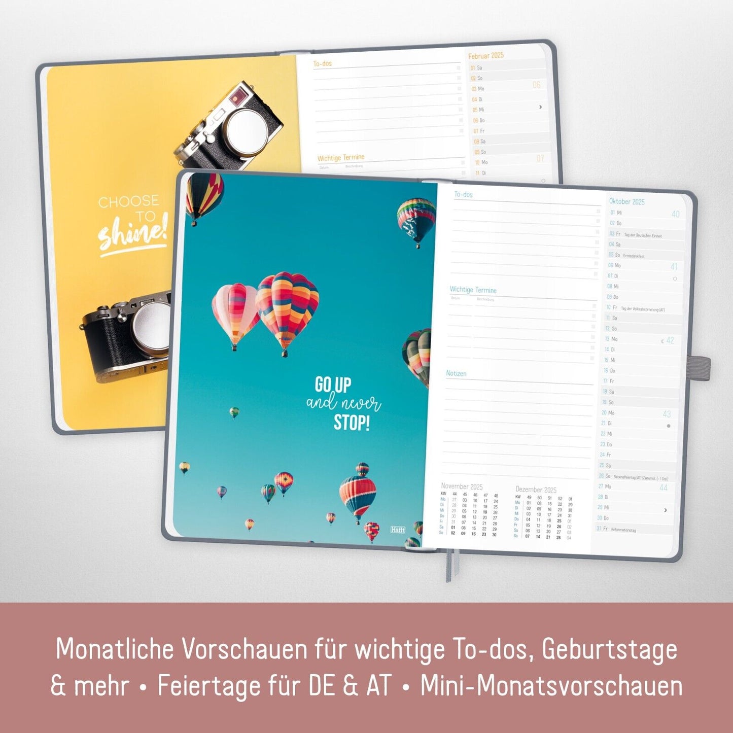 Häfft-Timer Deluxe 2025 / A5 / Jugendkalender / Poppy / Häfft-Verlag