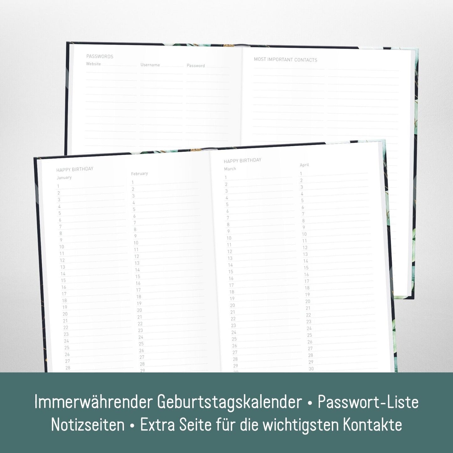 paper&you Adressbuch A5 / Mondscheinblüten / vom Häfft-Verlag