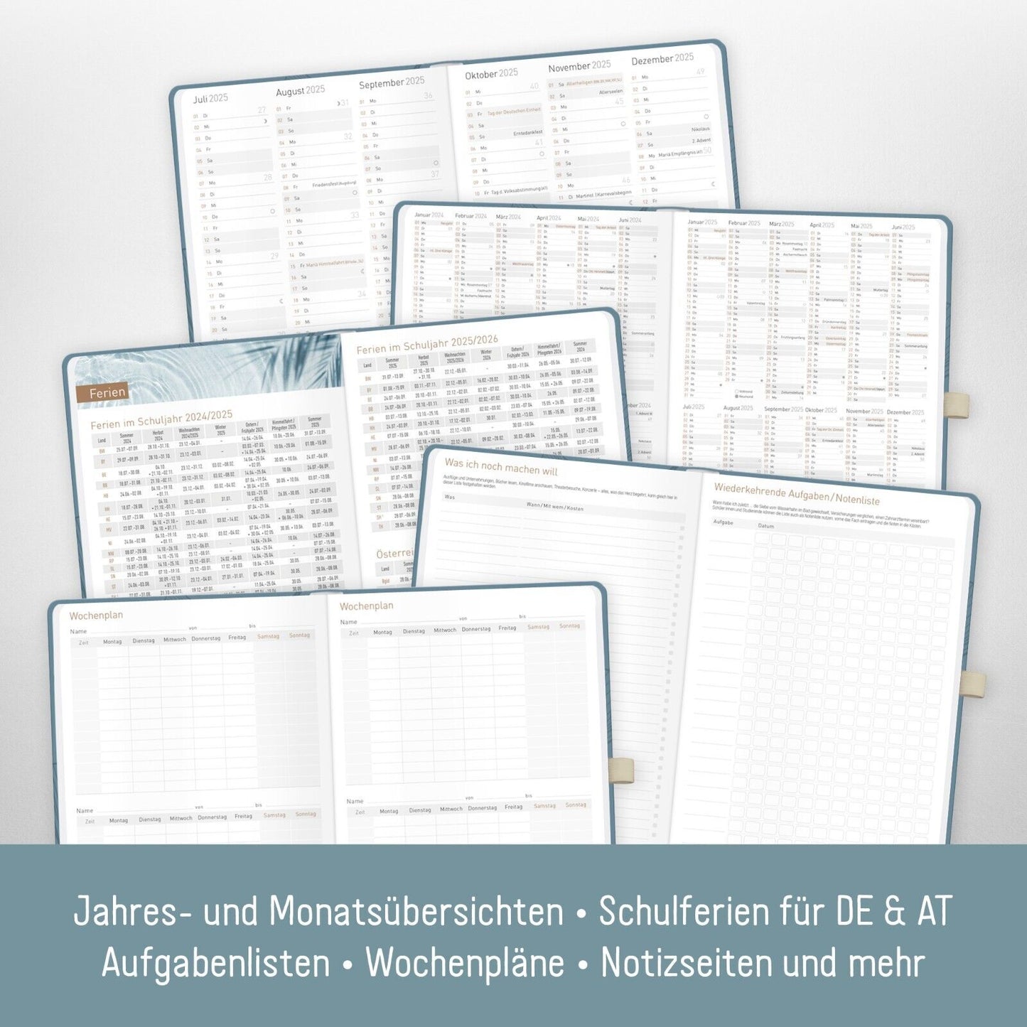 Chäff-Timer Premium 2024/2025 - 18 Monate / A5 / Blue Ginkgo / Häfft-Verlag