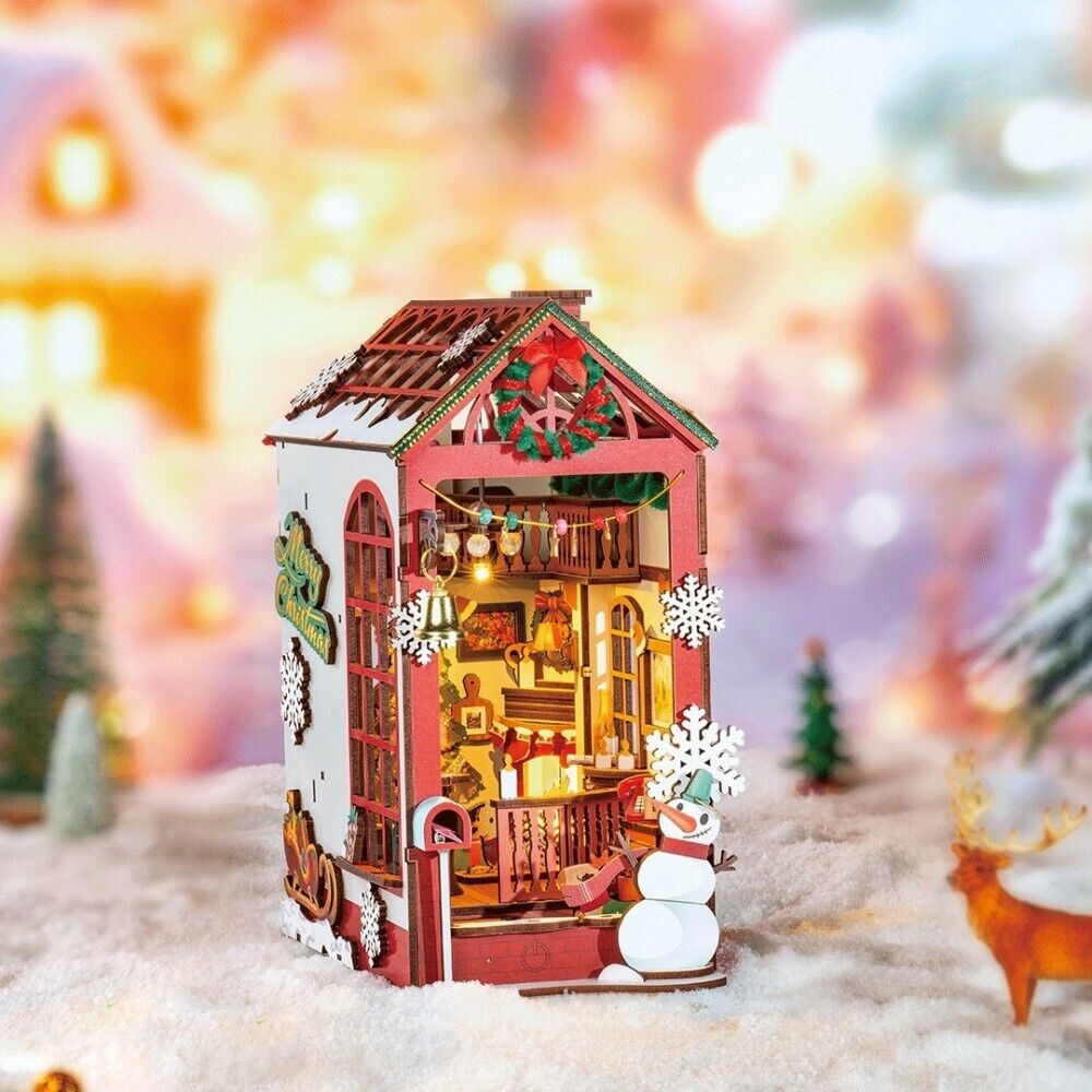 Rolife 3D-Holz-Puzzle Book Nook "Christmas Indoor Scene"