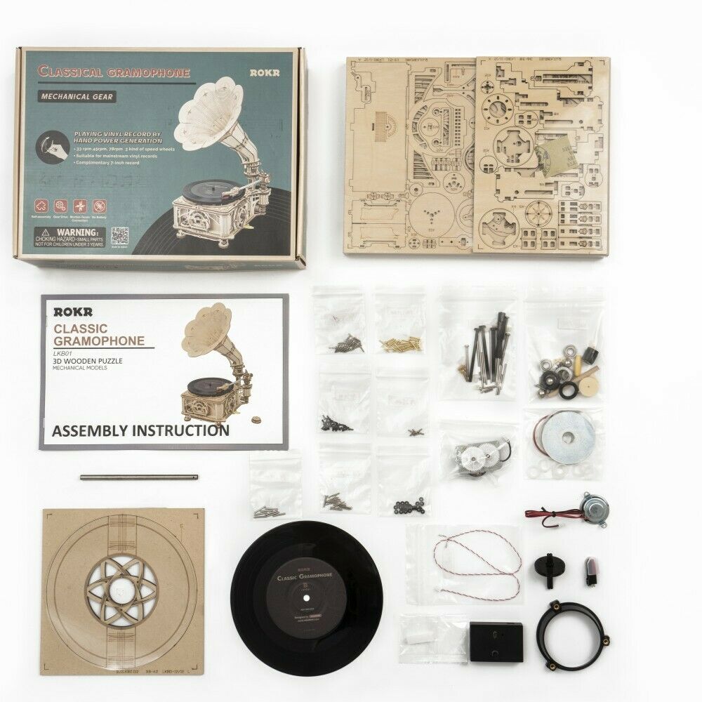 ROKR 3D-Puzzle "Classical Gramophone" (Electric Version)