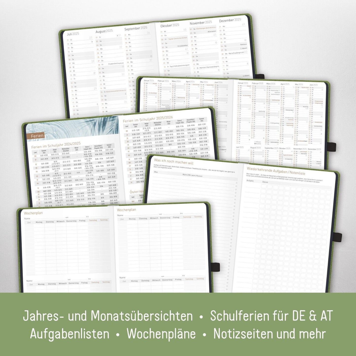 Chäff-Timer Deluxe 2025 / 12 Monate / A5 / Grün / Häfft-Verlag