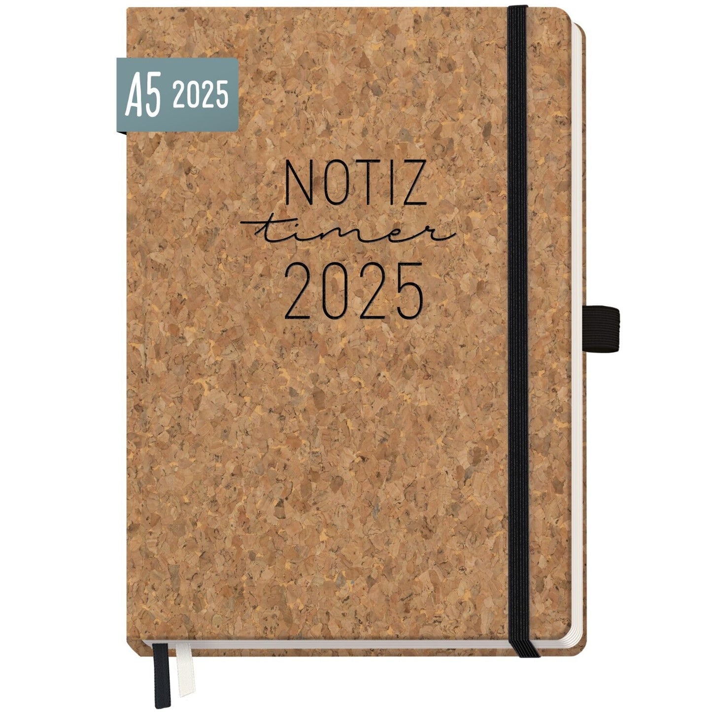 Wochen-Notiz-Timer Classic 2025 / 12 Monate / A5 / Kork / Häfft-Verlag