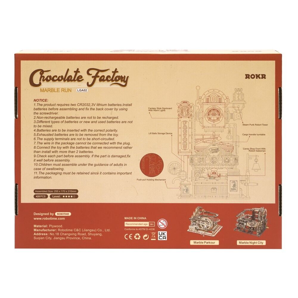 ROKR 3D-Holz-Puzzle Murmelbahn Chocolate Factory
