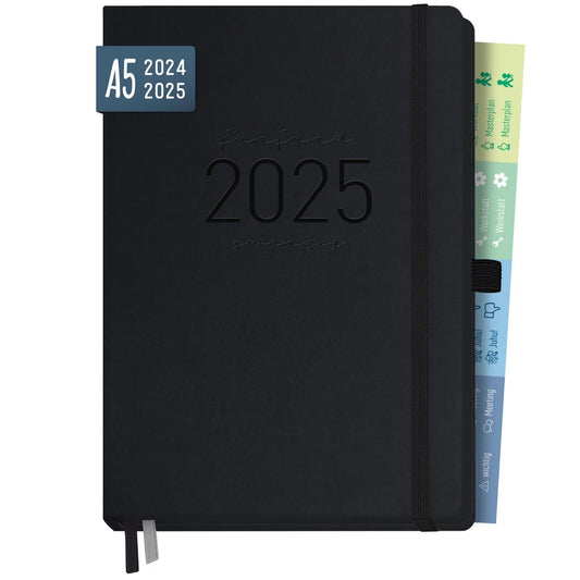 Chäff-Timer Deluxe 2024/2025 - 18 Monate / A5 / All Black / Häfft-Verlag