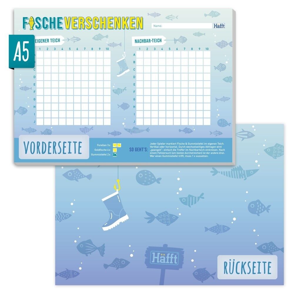 paper&you Spieleblock A5 / Fische Verschenken / vom Häfft-Verlag