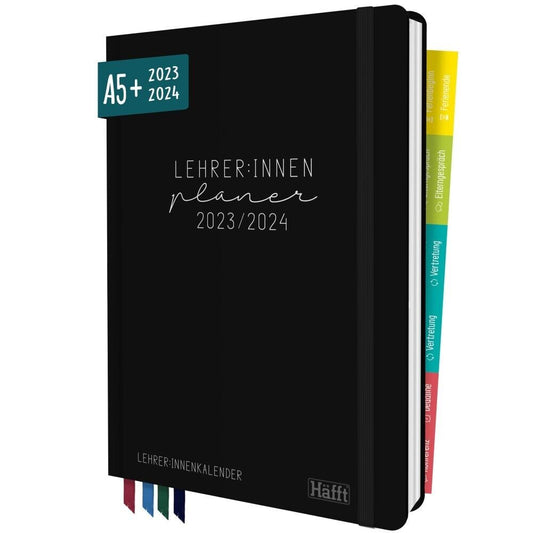 Lehrer-Planer 2023/2024 / A5+ / Black Edition / von Häfft