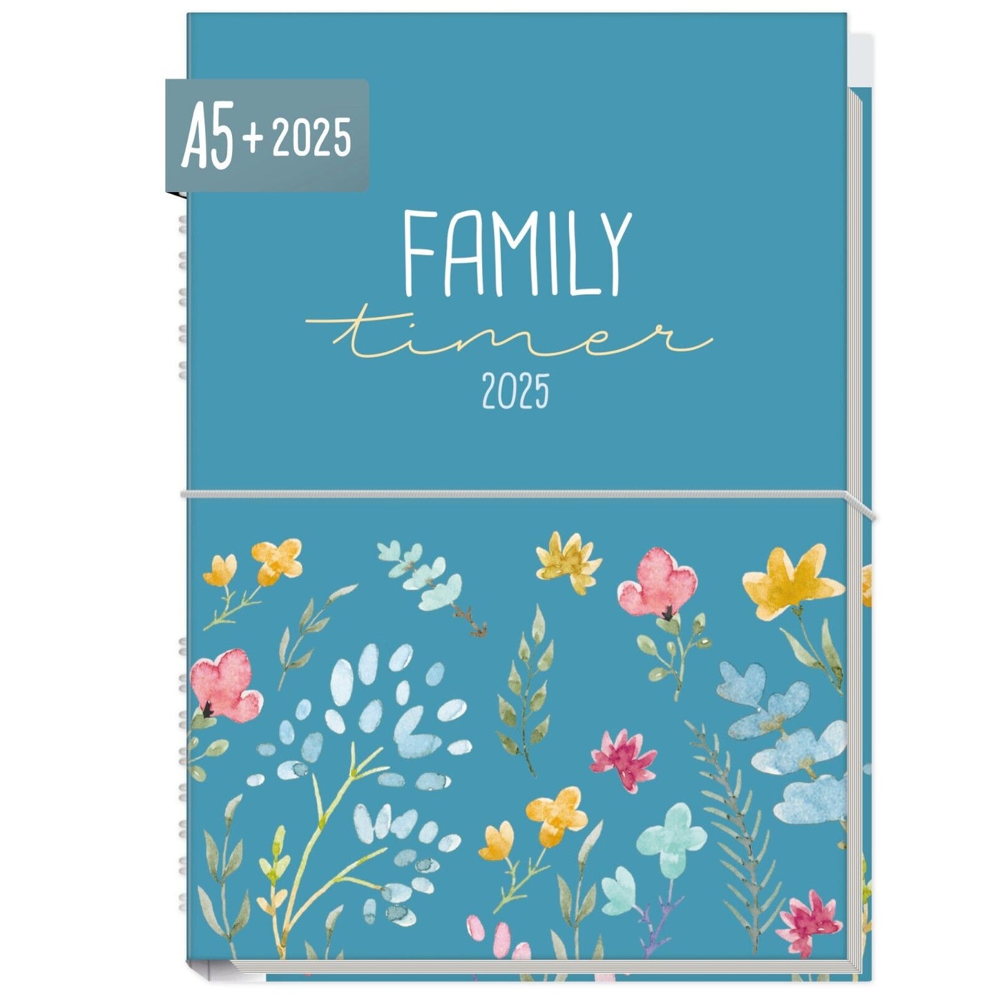 Family-Timer 2025 / 12 Monate / Happy Flower / Häfft-Verlag