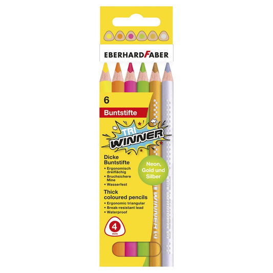 Eberhard Faber Buntstifte TRI Winner / 6er Etui Leuchtfarben