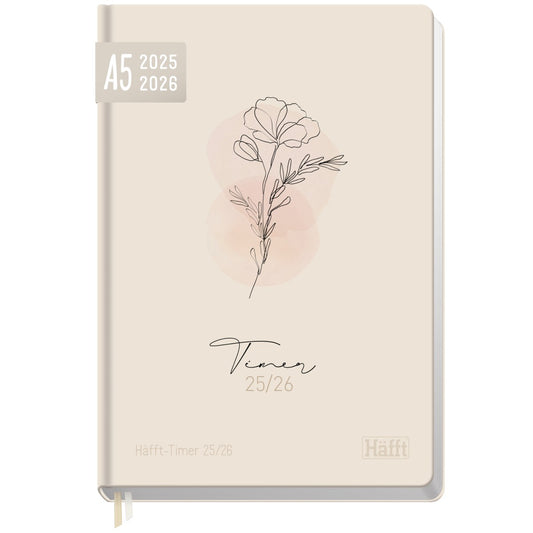 Häfft-Timer 2025/2026 / Jugendkalender / A5 / Dainty Flower
