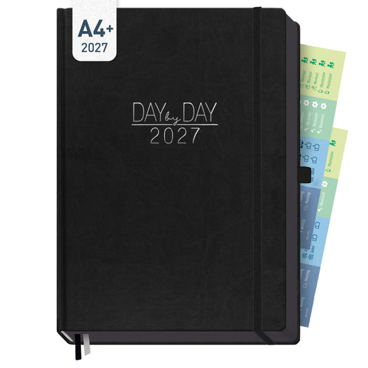 Häfft Organizer Day by Day Maxi Tageskalender 2027 A4+ "Schwarz"