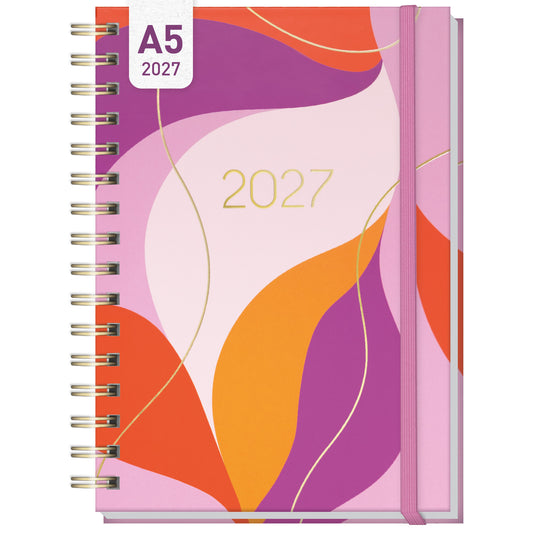 Coveransicht von Häfft Lieblings-Timer Ringbuch-Kalender 2027 A5 im Motiv „Color Love“.