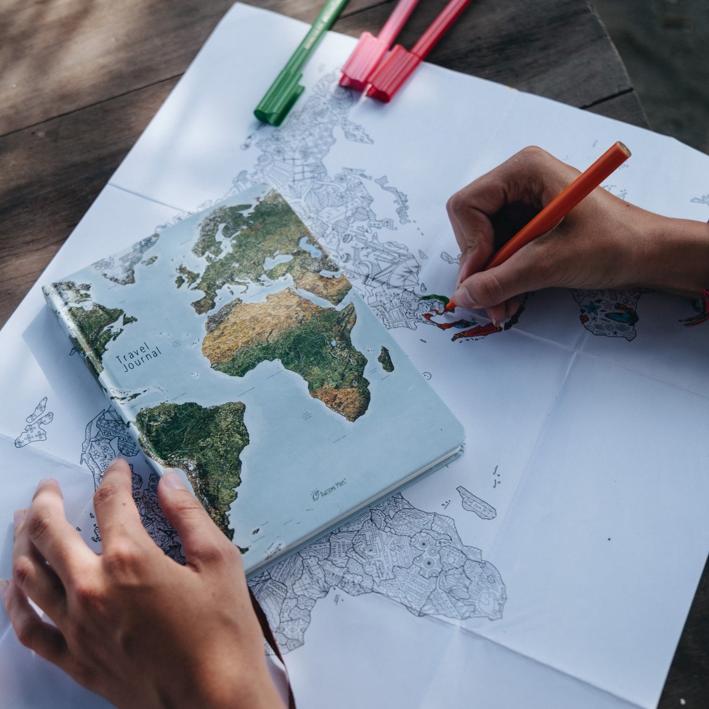 Awesome Maps Travel Journal / A5 / Hardcover / Blanko