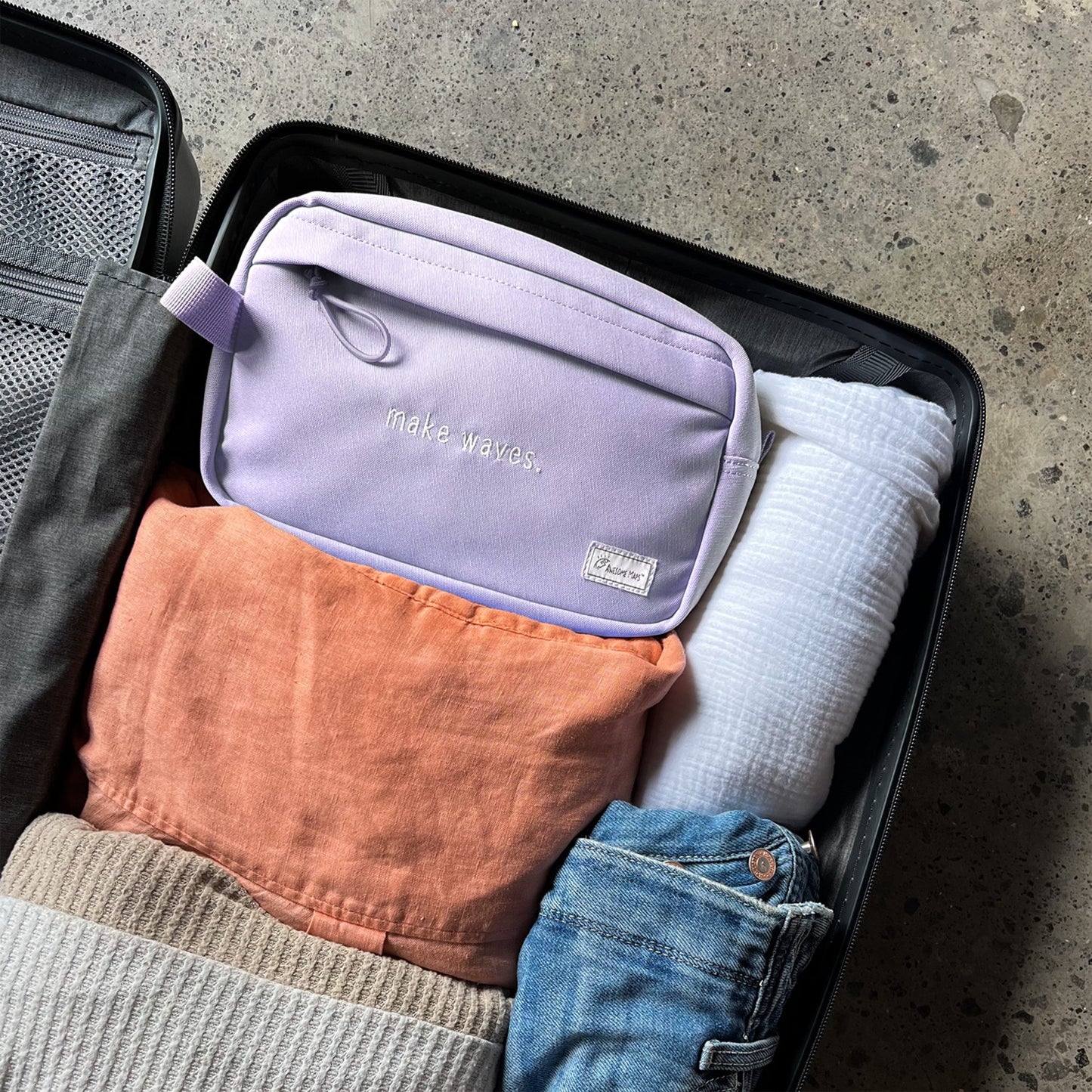 Awesome Maps Waschtasche / Kulturbeutel Lavendel