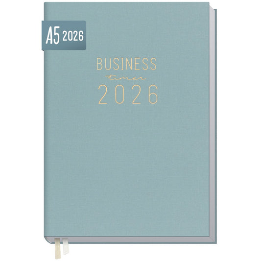 Business-Timer 2026 / A5 / Blue Canvas / Häfft-Verlag