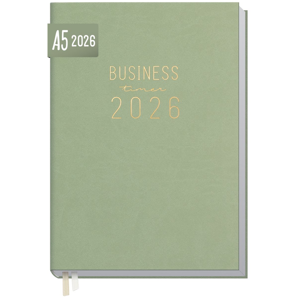 Business-Timer 2026 / A5 / Salbei / Häfft-Verlag