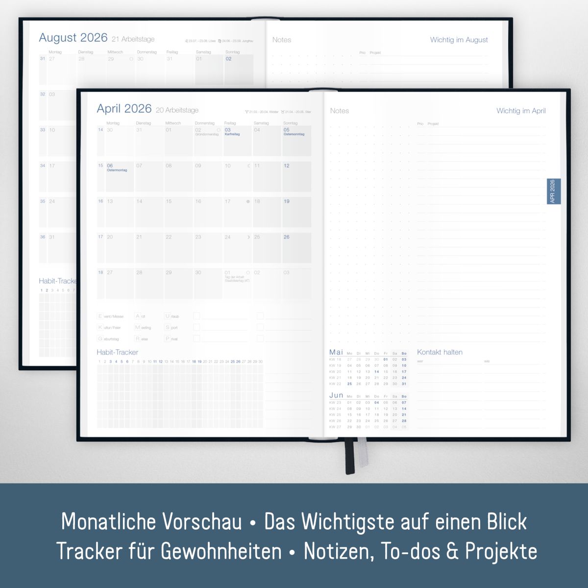 Business-Timer 2026 / A5 / Schwarz / Häfft-Verlag