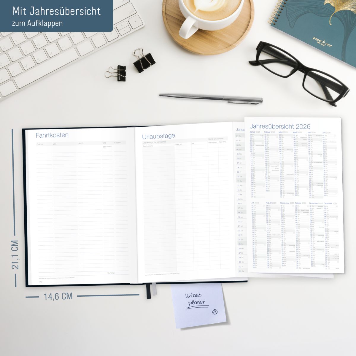 Business-Timer 2026 / A5 / Schwarz / Häfft-Verlag