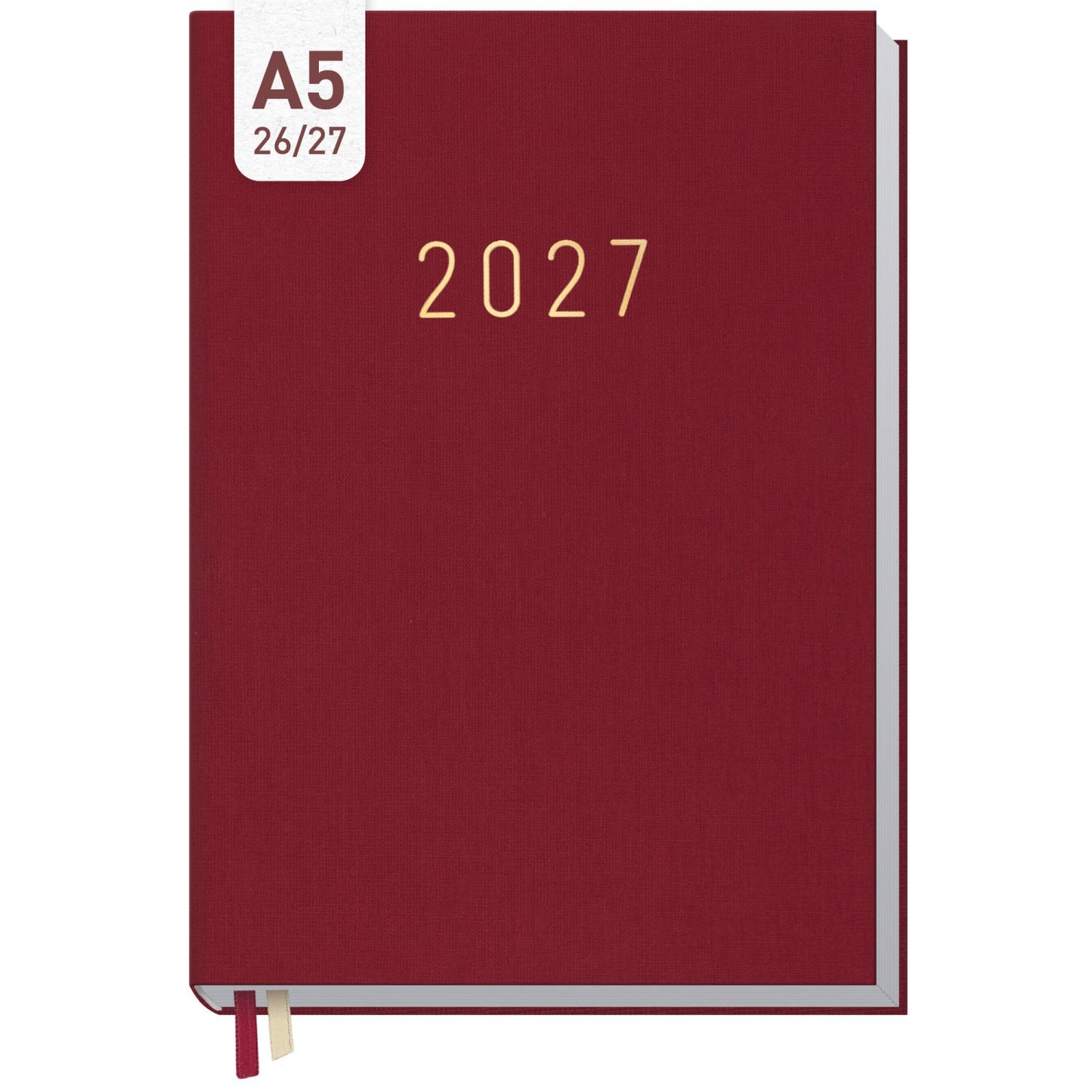 Business-Timer 2026/2027 / 17 Monate / A5 / Rubinrot / Häfft-Verlag