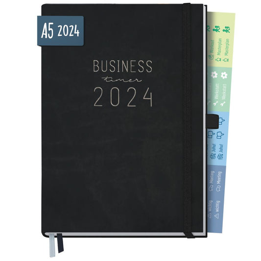 Business-Timer Deluxe 2024 / A5 / Schwarz / von Häfft