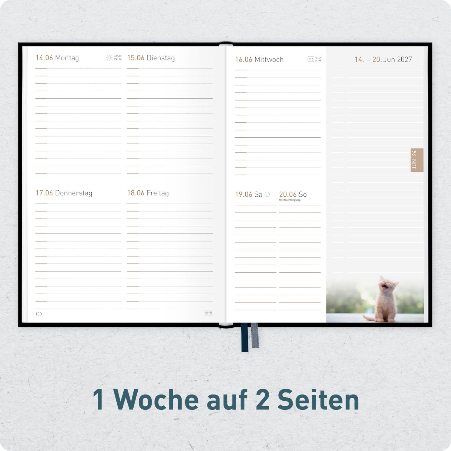 Chäff-Timer 2026/2027 / 17 Monate / A5 / Black Edition / Häfft-Verlag