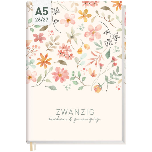 Chäff-Timer 2026/2027 / 17 Monate / A5 / Wild Blossoms / Häfft-Verlag