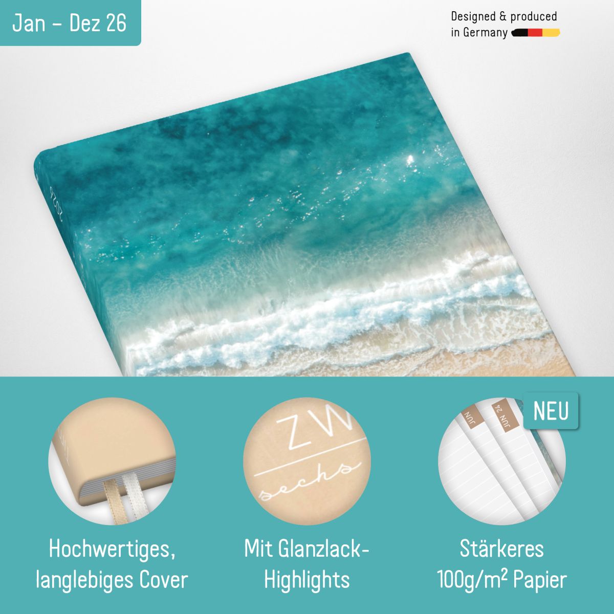 Chäff-Timer Classic 2026 / A5 / Summer Beach / Häfft-Verlag