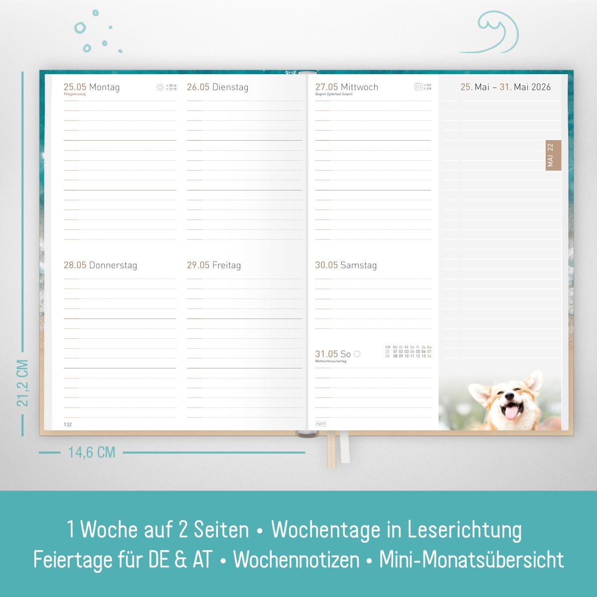 Chäff-Timer Classic 2026 / A5 / Summer Beach / Häfft-Verlag
