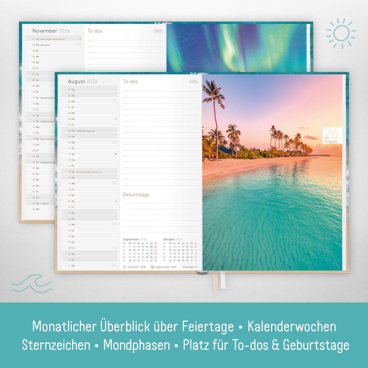 Chäff-Timer Classic 2026 / A5 / Summer Beach / Häfft-Verlag