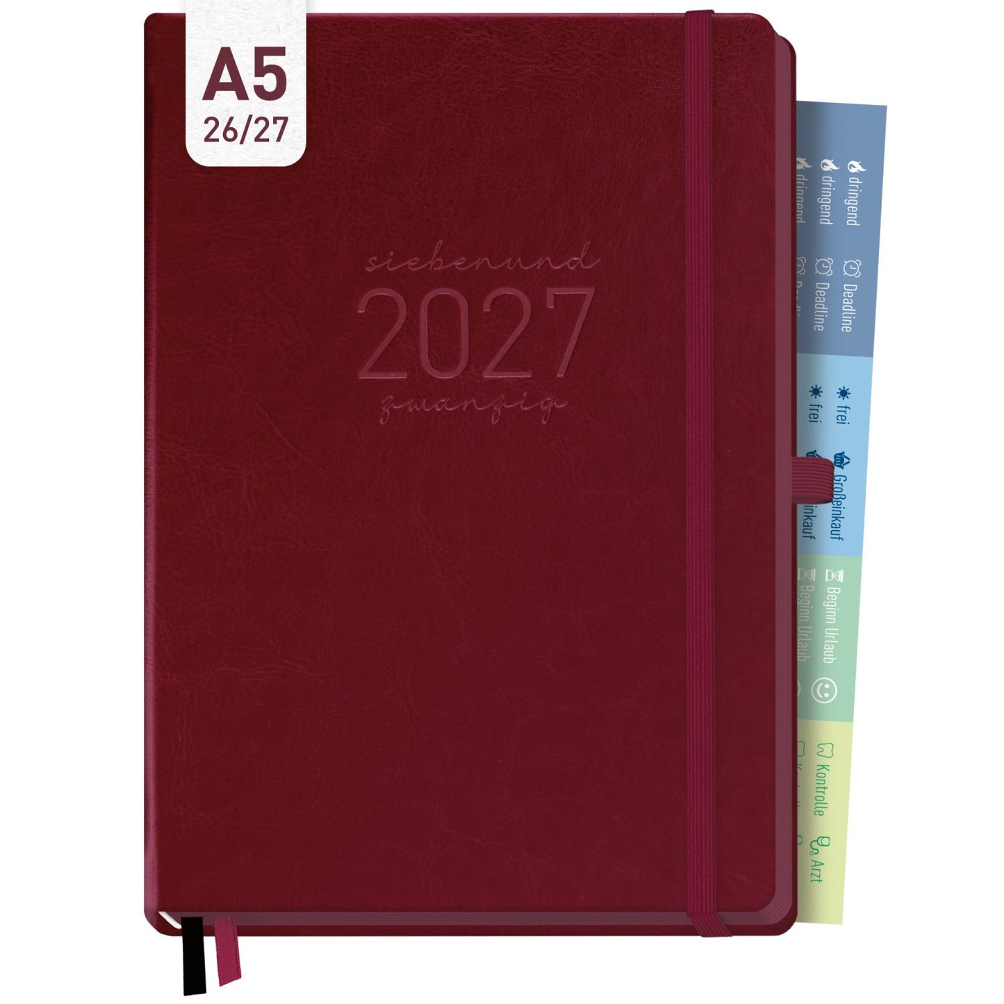 Chäff-Timer Deluxe 2026/2027 / 17 Monate / A5 / Berry / Häfft-Verlag