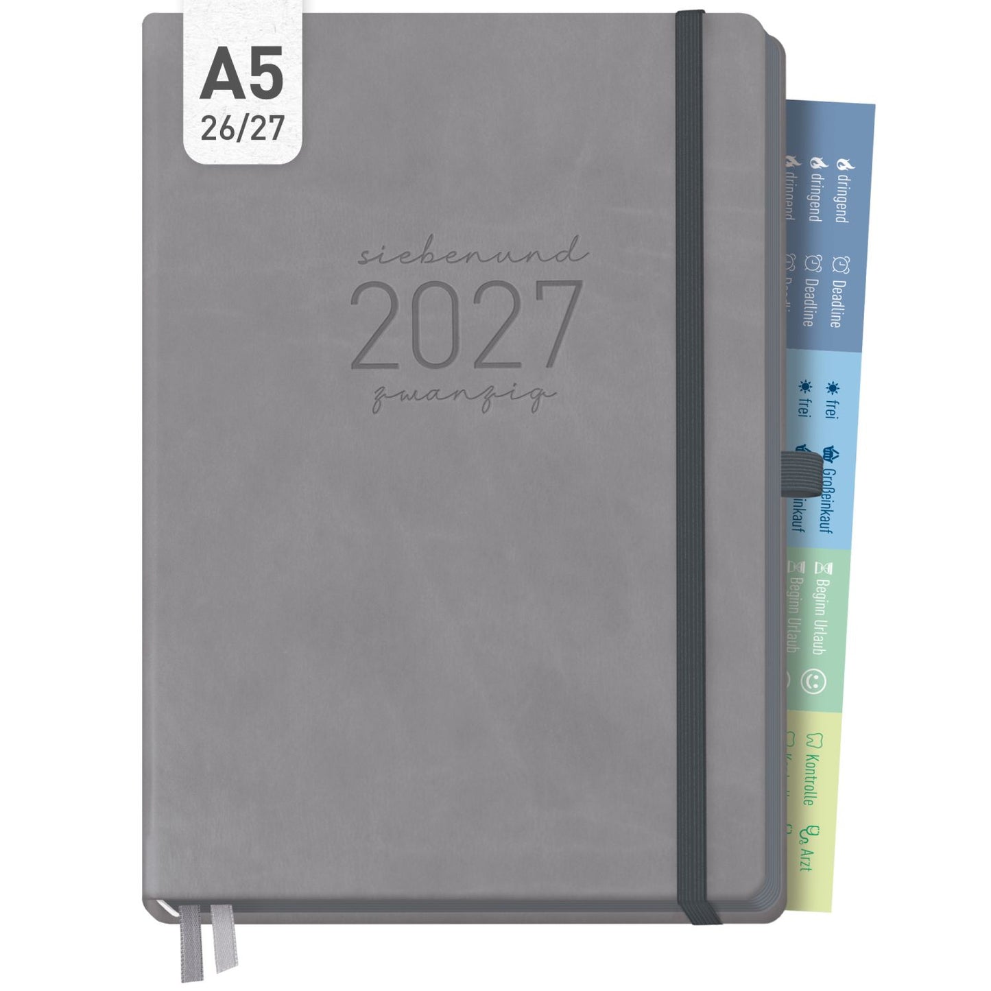 Chäff-Timer Deluxe 2026/2027 / 17 Monate / A5 / Grey Edition / Häfft-Verlag