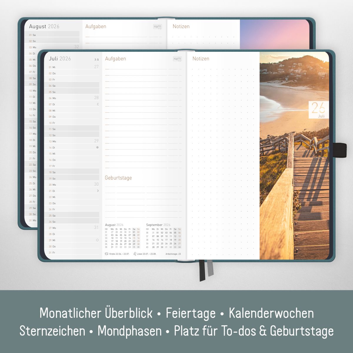 Chäff-Timer Deluxe 2026 / A5 / Petrolgrau/ Häfft-Verlag