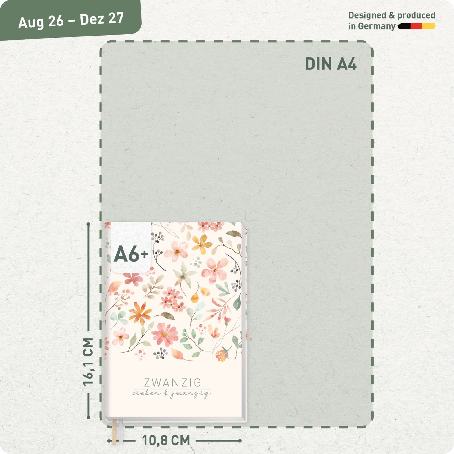 Chäff-Timer Mini 2026/2027 / 17 Monate / A6+ / Wild Blossoms / Häfft-Verlag