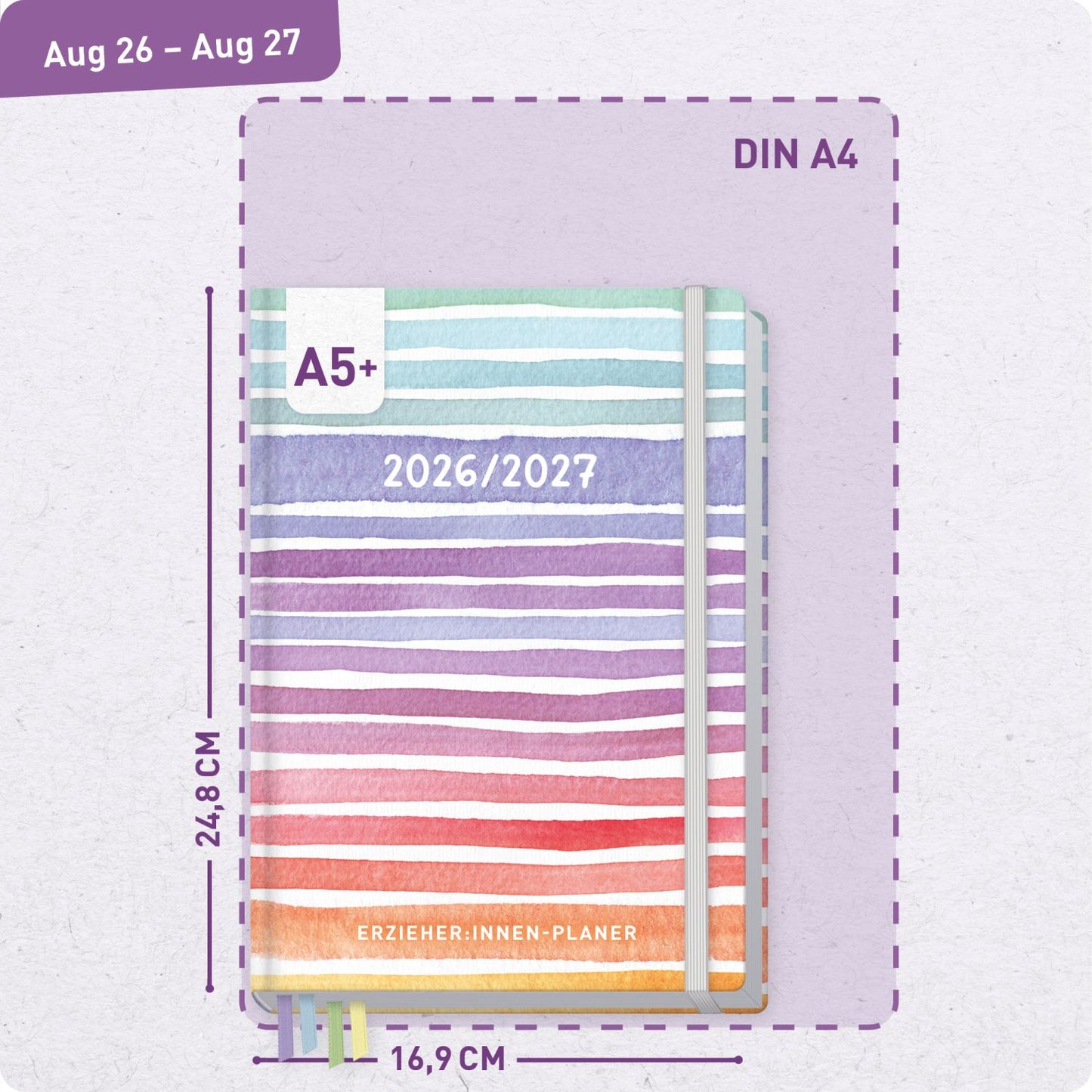 Häfft Erzieher-Planer 2026/2027 / A5+ / Color Stripes