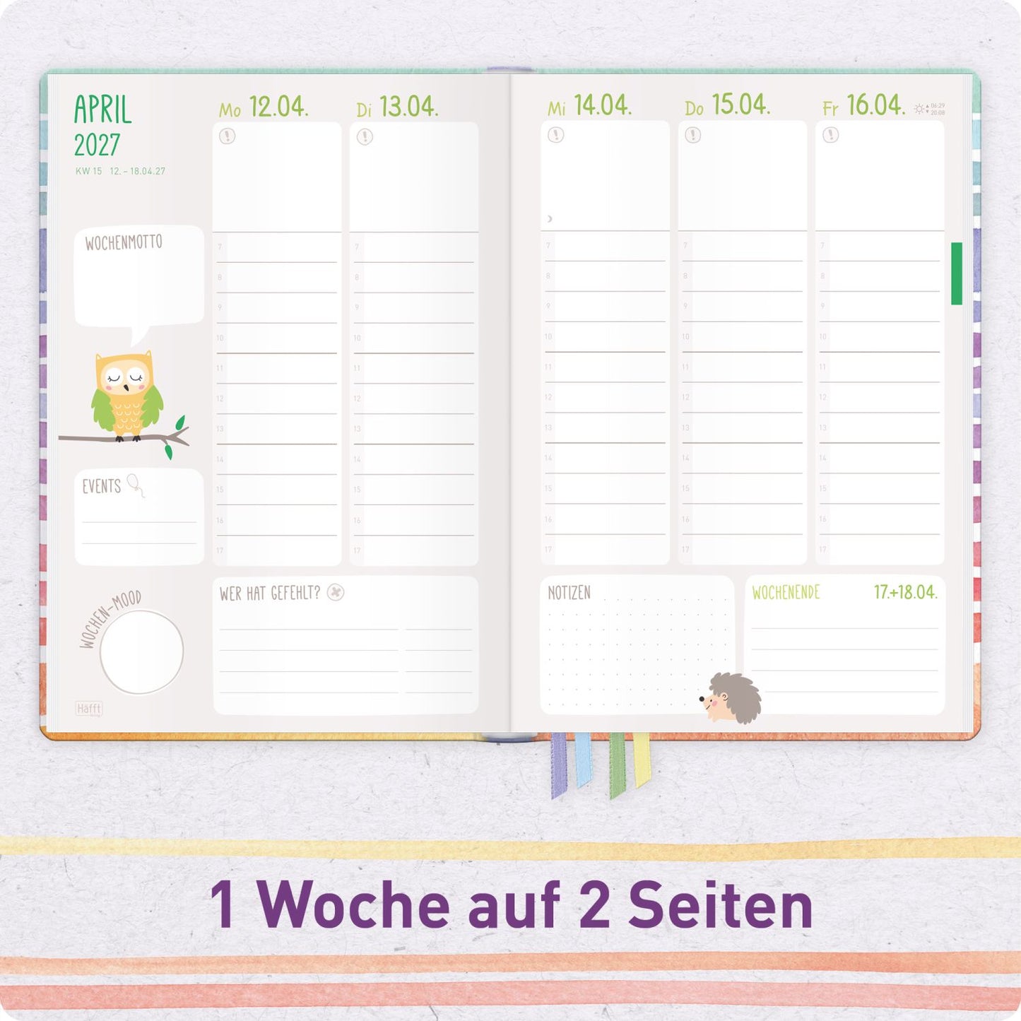 Häfft Erzieher-Planer 2026/2027 / A5+ / Color Stripes