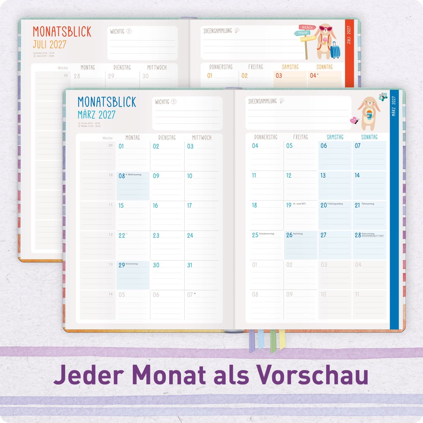 Häfft Erzieher-Planer 2026/2027 / A5+ / Color Stripes