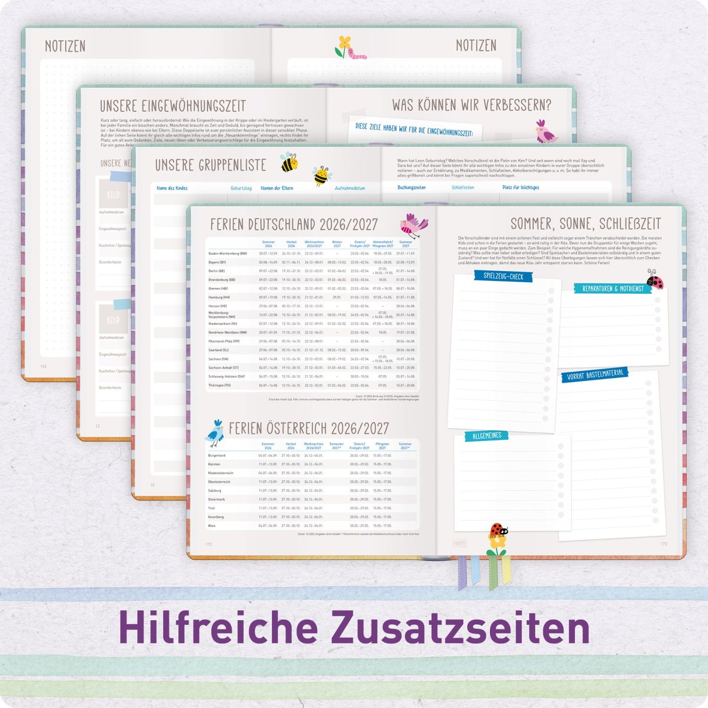 Häfft Erzieher-Planer 2026/2027 / A5+ / Color Stripes