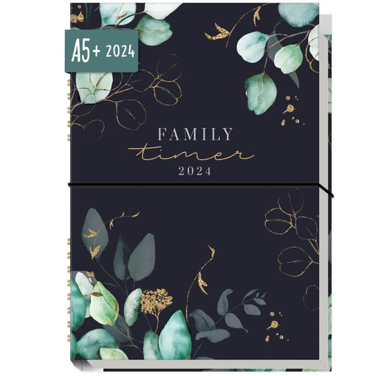 Family-Timer 2024 / A5+ / Mondscheinblüten / von Häfft