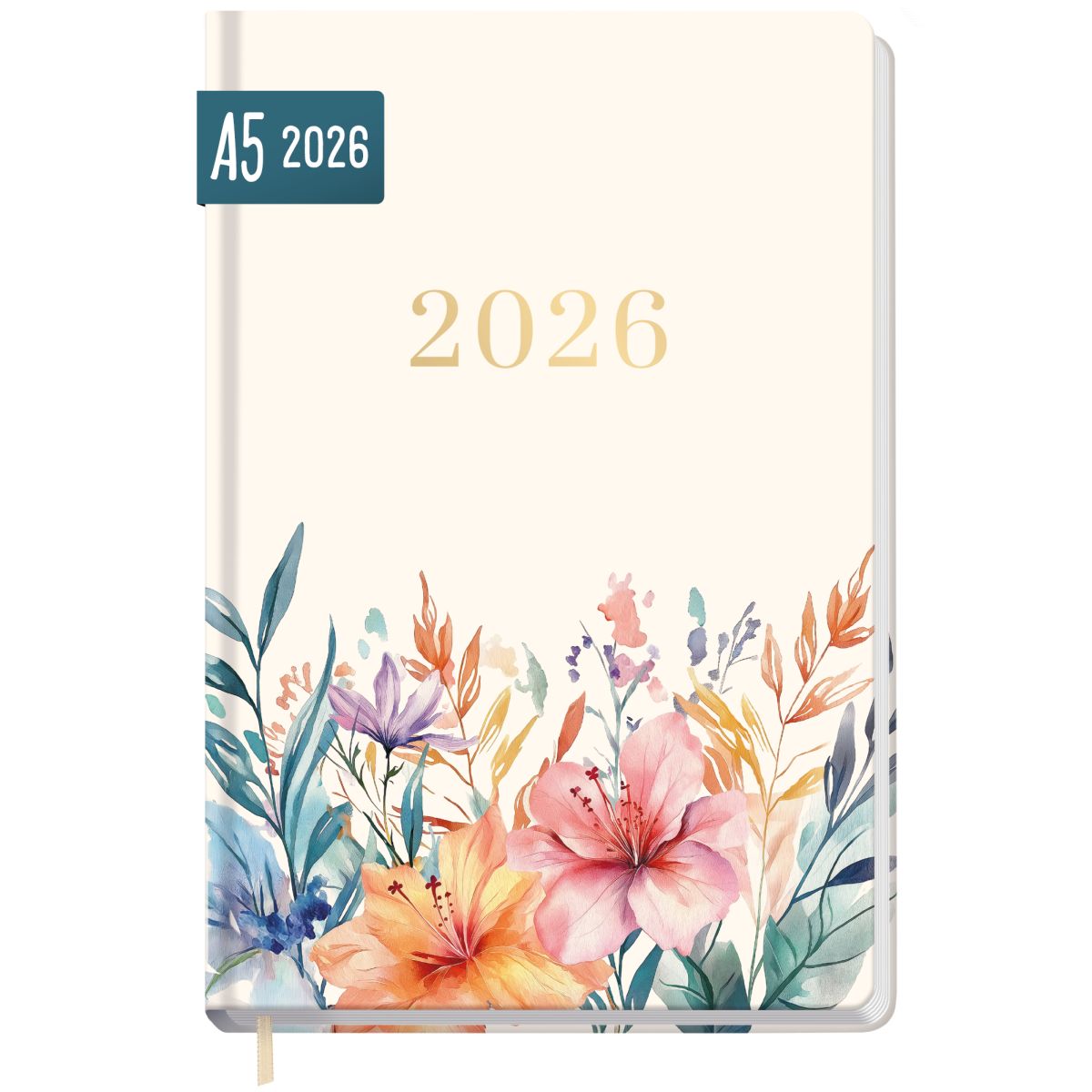 Großdruck-Kalender 2026 / A5 / Hibiskus / Häfft-Verlag